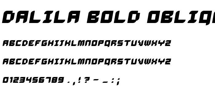 Dalila Bold Oblique font